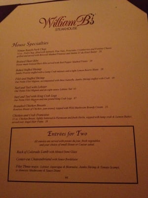 Menu photo 7 William B's Steakhouse Michigan City, IN Menu photo 7 William B's Steakhouse Michigan City, IN