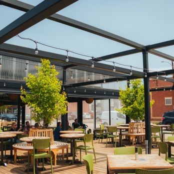 Denver Beer Co. Littleton - Guests enjoy Colorado sunshine and craft beer on the spacious patio at Denver Beer Co. Littleton. - Brewpubs Near Me - Littleton, Colorado Denver Beer Co. Littleton - Guests enjoy Colorado sunshine and craft beer on the spacious patio at Denver Beer Co. Littleton. - Brewpubs Near Me - Littleton, Colorado