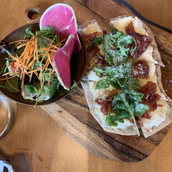 The Maple Room - serrano ham flatbread with salad - American Near Me - Vienna, Virginia The Maple Room - serrano ham flatbread with salad - American Near Me - Vienna, Virginia