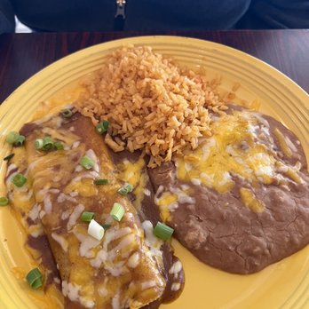 Casa Montez - Enchilada, rice and beans. - Mexican Near Me - Joplin, Missouri