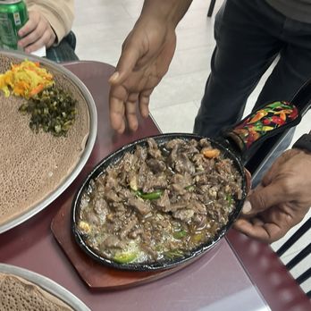 Abem Ethiopian Coffee & Kitchen - Beef tibs straight from the skillet - Coffee & Tea Near Me - Nashville, Tennessee