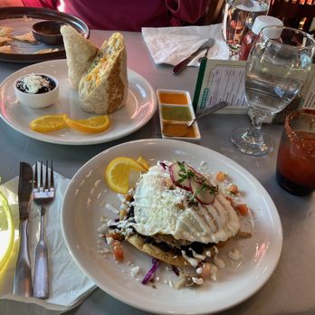 RJ Skillets - Breakfast tostada with carnitas, breakfast burrito, Bloody Maria, chips and salsa. - Mexican Near Me - Portland, Oregon RJ Skillets - Breakfast tostada with carnitas, breakfast burrito, Bloody Maria, chips and salsa. - Mexican Near Me - Portland, Oregon