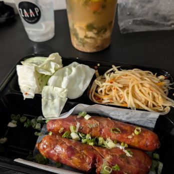 Zaap Kitchen Lao & Thai Street Eats - Green Papaya Salad Sizzling Lao Sausage - Laotian Near Me - Dallas, Texas Zaap Kitchen Lao & Thai Street Eats - Green Papaya Salad Sizzling Lao Sausage - Laotian Near Me - Dallas, Texas