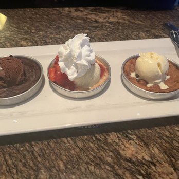 BJ's Restaurant & Brewhouse - Pizookie trio - New American Near Me - Tuttle, Ohio BJ's Restaurant & Brewhouse - Pizookie trio - New American Near Me - Tuttle, Ohio