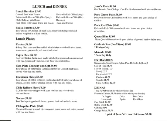 Menu photo 6 Jesse's Burritos Borger, TX