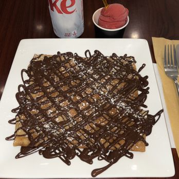 Sleek Creperie And Cafe - Fantastic Dark Chocolate Crepe & raspberry gelato !!! - Chocolatiers & Shops Near Me - Houston, Texas Sleek Creperie And Cafe - Fantastic Dark Chocolate Crepe & raspberry gelato !!! - Chocolatiers & Shops Near Me - Houston, Texas