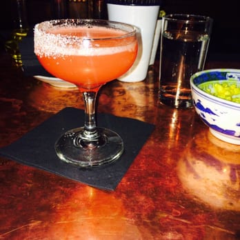 Bar Belly - One of my Smoke Signal Cocktails, and delicious complimentary popcorn - Jazz & Blues Near Me - New York, New York
