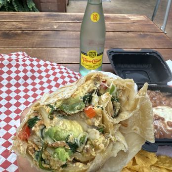 Tito's Burritos - Breakfast burrito w. 5. Spinach, Mushroom, Egg, Fajitas and Cheese Burrito and added avocados - Mexican Near Me - Portland, Oregon Tito's Burritos - Breakfast burrito w. 5. Spinach, Mushroom, Egg, Fajitas and Cheese Burrito and added avocados - Mexican Near Me - Portland, Oregon