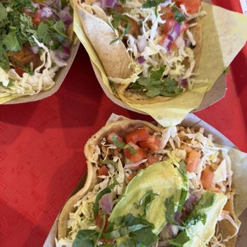 Oscars Mexican Seafood - Battered Fish Taco and Veggie Taco - Mexican Near Me - San Diego, California
