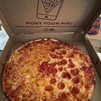Prima Pizza Kitchen - 1/2 pep with extra cheese - Italian Near Me - Somerville, New Jersey