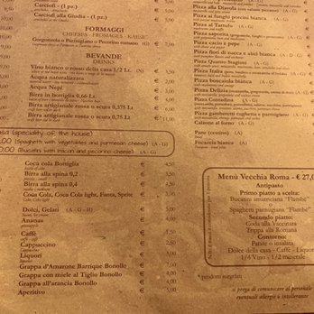 Trattoria Vecchia Roma - Menu - Roman Near Me - Rome, RM Trattoria Vecchia Roma - Menu - Roman Near Me - Rome, RM