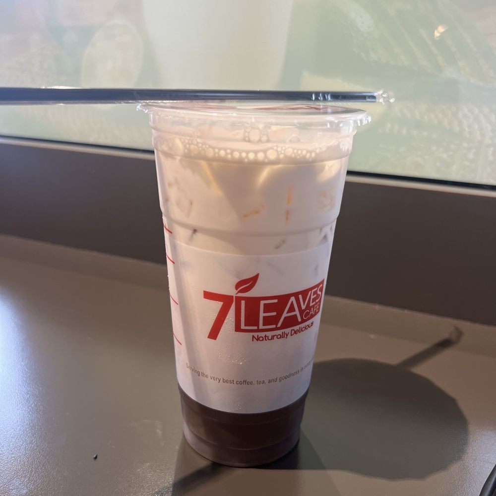 7 Leaves Cafe - Oolong milk tea iced. Milky and sweet, but good flavor. - Coffee & Tea Near Me - Irvine, California