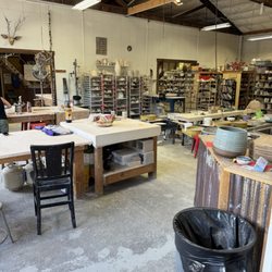 Inside the shop, or at least part of it.