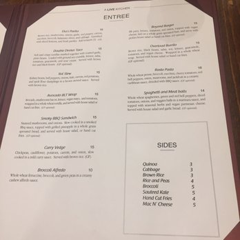 A Live Kitchen - Menu - Vegan Near Me - Laurelton, New York