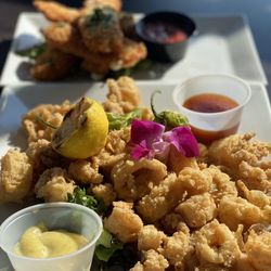 Fried Calamari and Mozzarella Planks