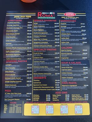 Menu photo 1 Roma Italian Street Cuisine Clovis, CA Menu photo 1 Roma Italian Street Cuisine Clovis, CA