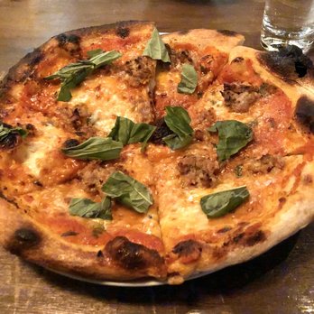 Wine & Growl - Margerhita pizza with sausage. Tough dough - Tapas/Small Plates Near Me - Portland, Oregon Wine & Growl - Margerhita pizza with sausage. Tough dough - Tapas/Small Plates Near Me - Portland, Oregon