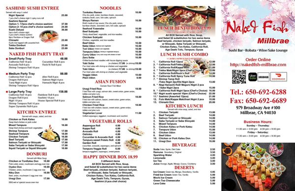Menu photo 7 Naked Fish - Millbrae Millbrae, CA Menu photo 7 Naked Fish - Millbrae Millbrae, CA