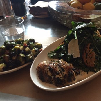 L'Amico - Roasted chicken with Kale and Brussels sprouts - Italian Near Me - New York, New York L'Amico - Roasted chicken with Kale and Brussels sprouts - Italian Near Me - New York, New York