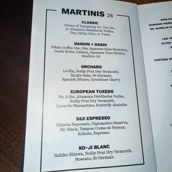 Stone & Soil - Martini menu. - Cocktail Bars Near Me - New York, New York Stone & Soil - Martini menu. - Cocktail Bars Near Me - New York, New York