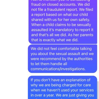 Masai's Playhouse - Messages regarding the charge on 7/5/2024. She threatened to go to police we told her to go ahead . - Child Care & Day Care Near Me Masai's Playhouse - Messages regarding the charge on 7/5/2024. She threatened to go to police we told her to go ahead . - Child Care & Day Care Near Me