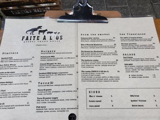 Menu photo 3 Faite à l’Os Quebec City, QC Menu photo 3 Faite à l’Os Quebec City, QC