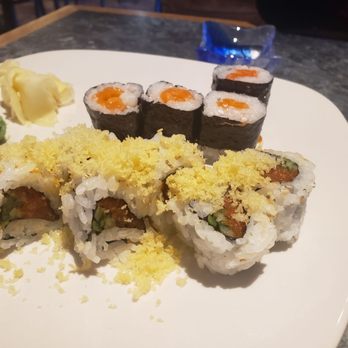 Osaka Sushi - Spicy tuna crunch roll and salmon roll - Japanese Near Me - Denver, Colorado