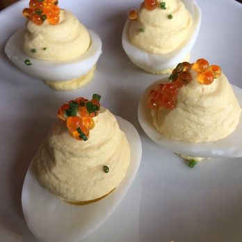 Fete - The Deviled Eggs with Smoked Trout Roe - New American Near Me - Honolulu, Hawaii Fete - The Deviled Eggs with Smoked Trout Roe - New American Near Me - Honolulu, Hawaii
