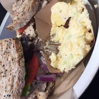 Aioli - Chicken salad sandwich with potato salad. Great. - Cafes Near Me - West Palm Beach, Florida Aioli - Chicken salad sandwich with potato salad. Great. - Cafes Near Me - West Palm Beach, Florida
