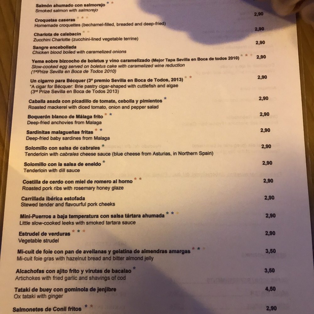 Eslava - Menu 1 - Tapas Bars Near Me - Seville, SE Eslava - Menu 1 - Tapas Bars Near Me - Seville, SE