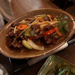 Thai Food - Double baked beef with veggies