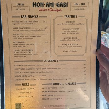 Mon Ami Gabi - L'apero happy hour menu - French Near Me - Las Vegas, Nevada Mon Ami Gabi - L'apero happy hour menu - French Near Me - Las Vegas, Nevada