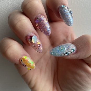 Coco Nails art - Extensions, and mermaid inspired nails with gems - Nail Salons Near Me - New York, New York Coco Nails art - Extensions, and mermaid inspired nails with gems - Nail Salons Near Me - New York, New York