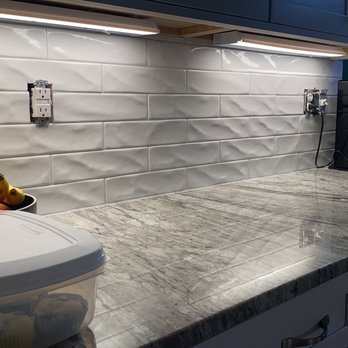 Brunswick Tile and Flooring - White Textured Subway Tile in a Bolivia Kitchen - Flooring Near Me - Supply, North Carolina