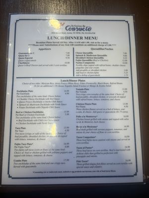 Menu photo 6 La Cocina de Consuelo Austin, TX
