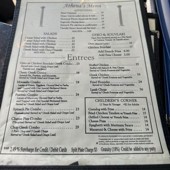 Athena Restaurant - Menu - Greek Near Me - St. Augustine, Florida