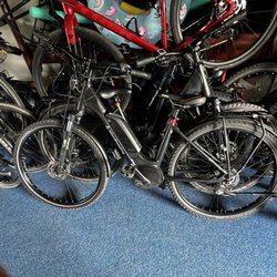 Discovery Bicycle Tours - Our electric bikes stored on the boat