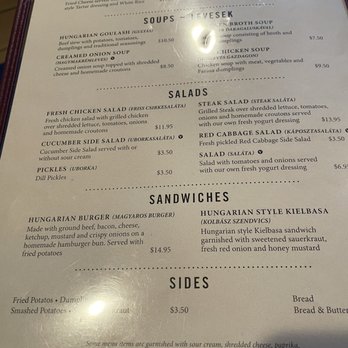 Huszar - Menu page 1 - Bars Near Me - Pittsburgh, Pennsylvania