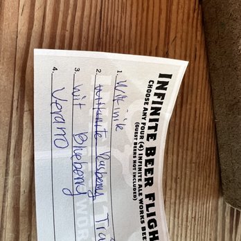 Infinite Ale Works - My choices. All wheat except the Verano that was a Pale Ale. - Breweries Near Me - Ocala, Florida