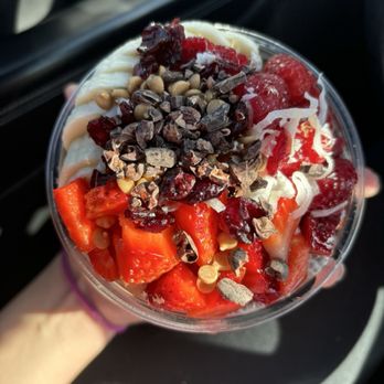 IV Juice Bar - Ube coconut based with chia pudding, honey granola, fresh fruit, misc toppings - Juice Bars & Smoothies Near Me - Rancho Cucamonga, California IV Juice Bar - Ube coconut based with chia pudding, honey granola, fresh fruit, misc toppings - Juice Bars & Smoothies Near Me - Rancho Cucamonga, California