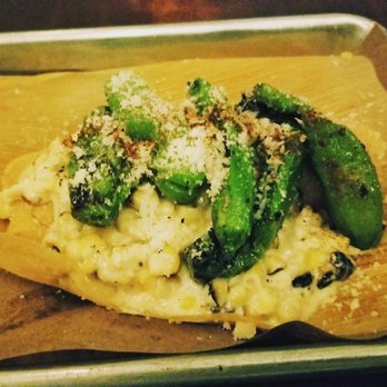 The Delta - Chicken tamale with shishito peppers and elote - Southern Near Me - Chicago, Illinois The Delta - Chicken tamale with shishito peppers and elote - Southern Near Me - Chicago, Illinois