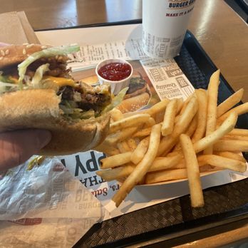Habit Burger & Grill - Charburger with Cheese and bacon. 8/10 French Fries- add S&P and I give them a 9/10 fresh - Salad Near Me - Mesa, Arizona