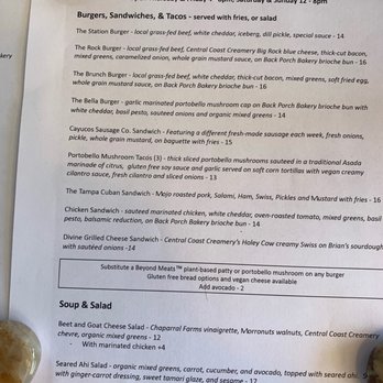 Halfway Station - The front of the menu (there's a back side). - New American Near Me - Atascadero, California
