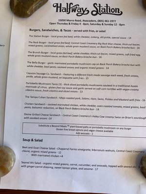 Menu photo 7 Halfway Station Atascadero, CA