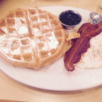 First Watch - My Belgian waffles, burnt bacon and cold eggs. - Breakfast & Brunch Near Me - Rockville, Maryland