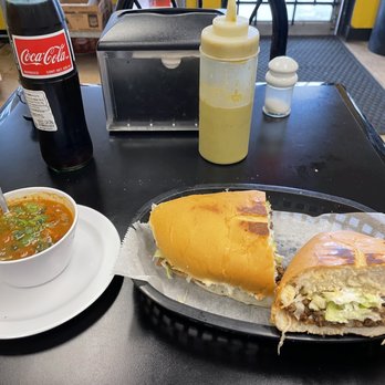 Taqueria Los Jaimes - Fajita torta , charro beans and a coke - Mexican Near Me - Houston, Texas Taqueria Los Jaimes - Fajita torta , charro beans and a coke - Mexican Near Me - Houston, Texas
