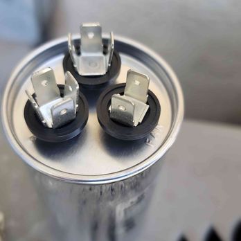 A/C Geeks Heating & Cooling - New capacitor, clearly labeled letters stamped next to terminals. - Heating & Air Conditioning/HVAC Near Me - North Hollywood, California