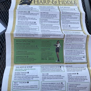 The Harp And Fiddle - Menu front - Irish Near Me - Park Ridge, Illinois The Harp And Fiddle - Menu front - Irish Near Me - Park Ridge, Illinois