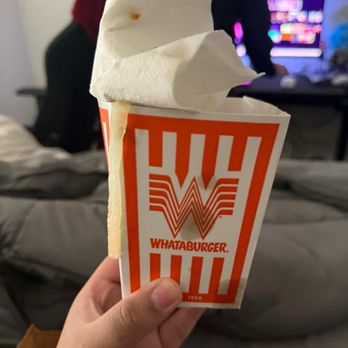 Whataburger - Dirty napkin with a potato skin on it - Fast Food Near Me - Midlothian, Texas Whataburger - Dirty napkin with a potato skin on it - Fast Food Near Me - Midlothian, Texas