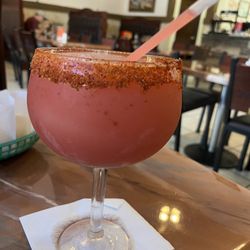 Centinela Mexican Restaurant - Jumbo strawberry margarita with tajin